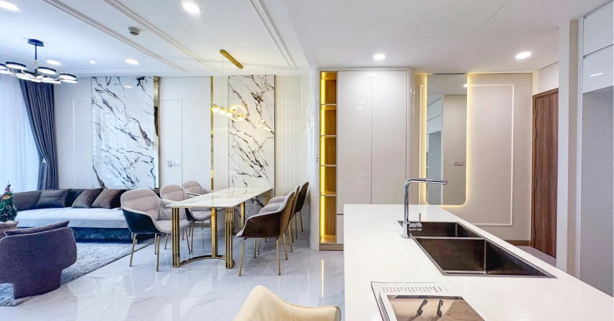 Modern luxury home interior showing architect-selected furniture fixtures and equipment services for cohesive design