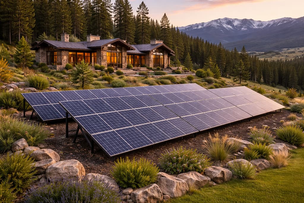 Off-grid Solar Panel Array for Luxury Home Design