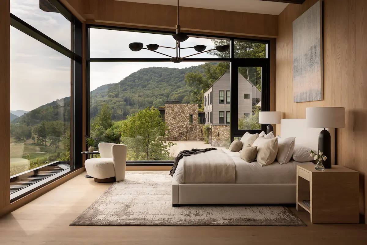 Example of luxury primary bedroom design at Silo Ridge Estate